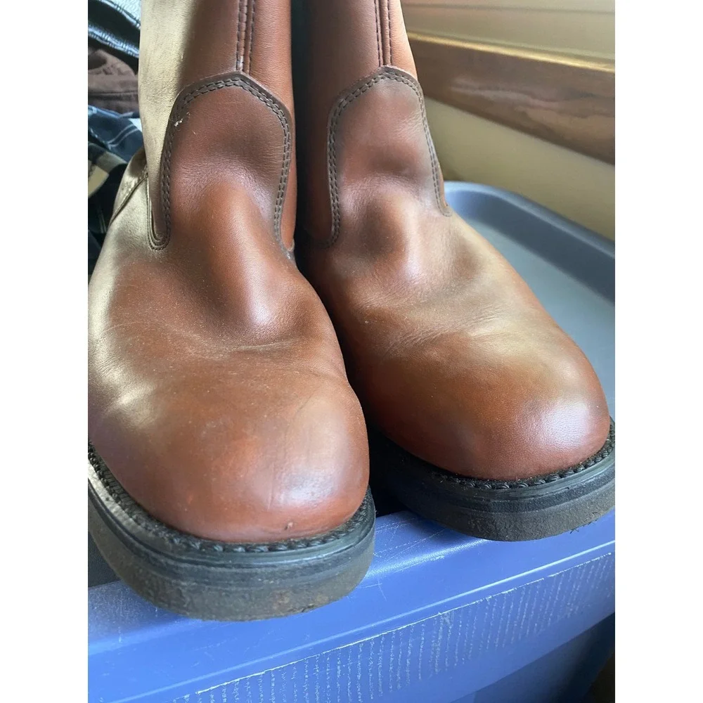 Vintage Brown Leather Work Boots 10 EE USA Rugged Gorpcore Heritage Western Farm